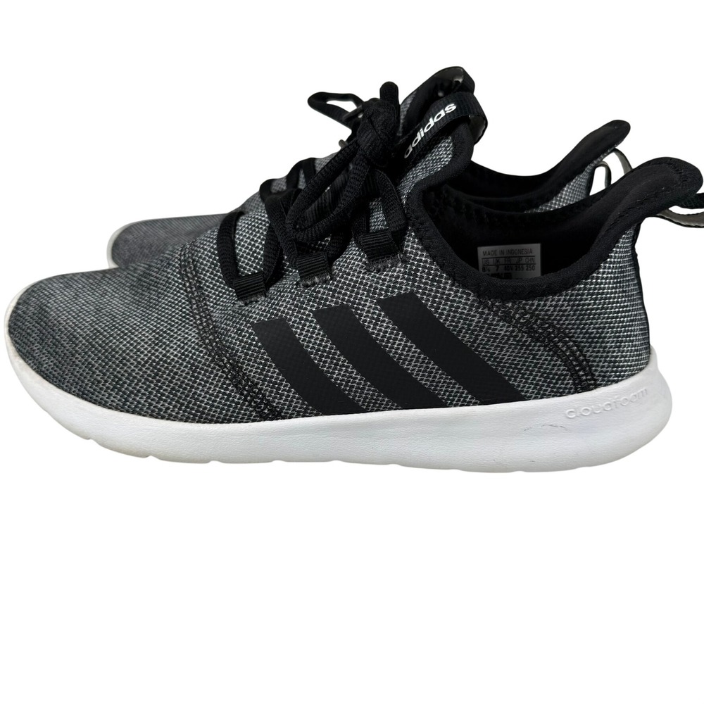 Adidas Womens 8.5 Cloudfoam Pure 2.0 Black Grey Running Shoes HQ4755 Athleisure